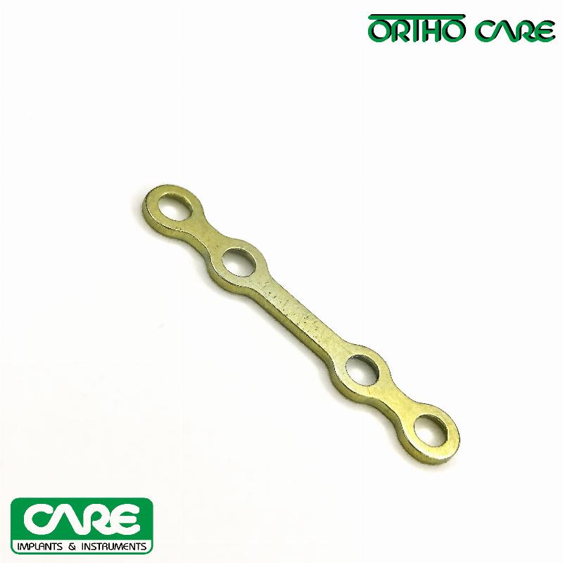 Пластина пряма з 4 отворами, перемичка 9 мм, товщина 1,0 мм